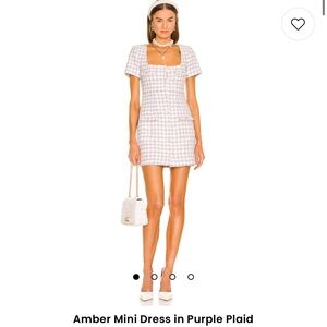 Assignment x Revolve Amber mini tweed dress lavender white size small **SOLD OUT